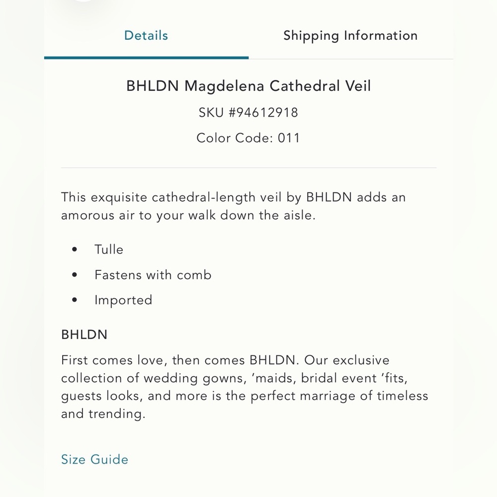 Magdelena Cathedral Wedding Veil - Single Layer Cathedral Length Veil - NWOT - Picture 4 of 5